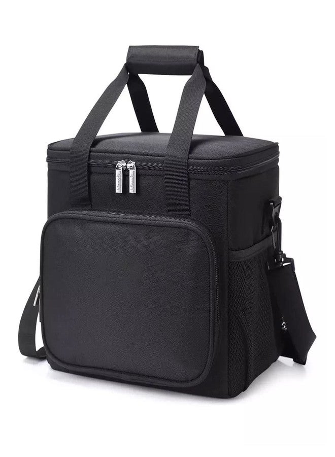 Ineffable Thermal Insulated Tiffin/Lunch Bag, Adjustable Shoulder Strap, Zipper Pockets, Leakproof, Reusable & Easy Wash (Black) - Image 1